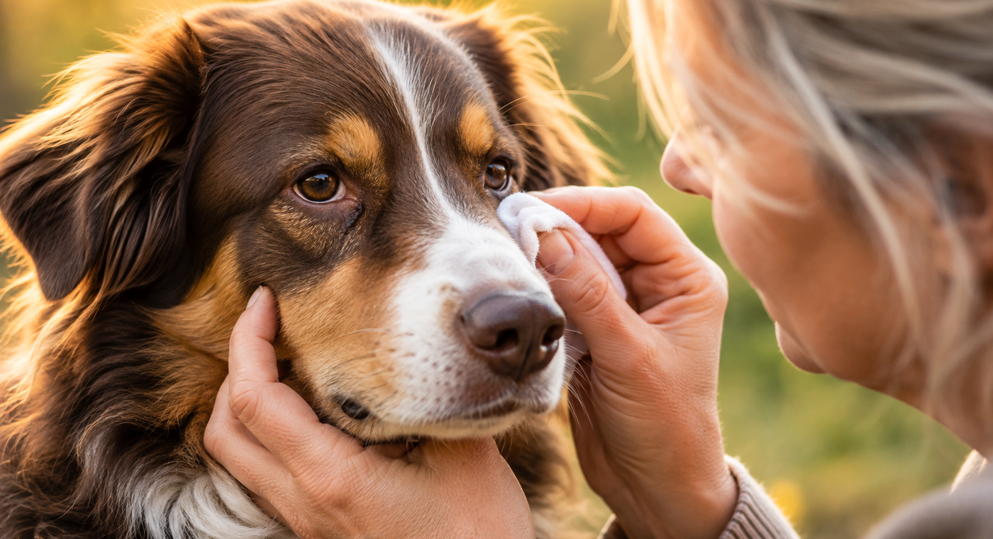 Verklebte Augen beim Hund – wann Augenpflege sinnvoll sein kann