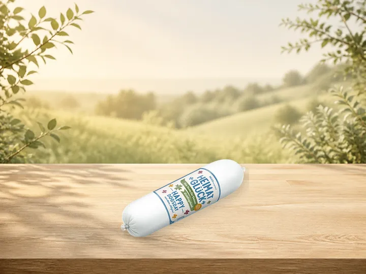 HEIMATGLÜCK Happy Dogsday, 300 g – offizielles REiCO Produktmotiv für Nassfutter für Hunde.