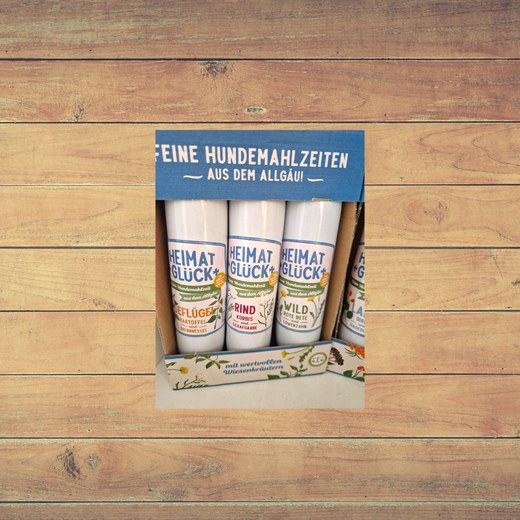 Heimatglück Schmankerl Trio 3 × 300 g – Nassfutter für Hunde