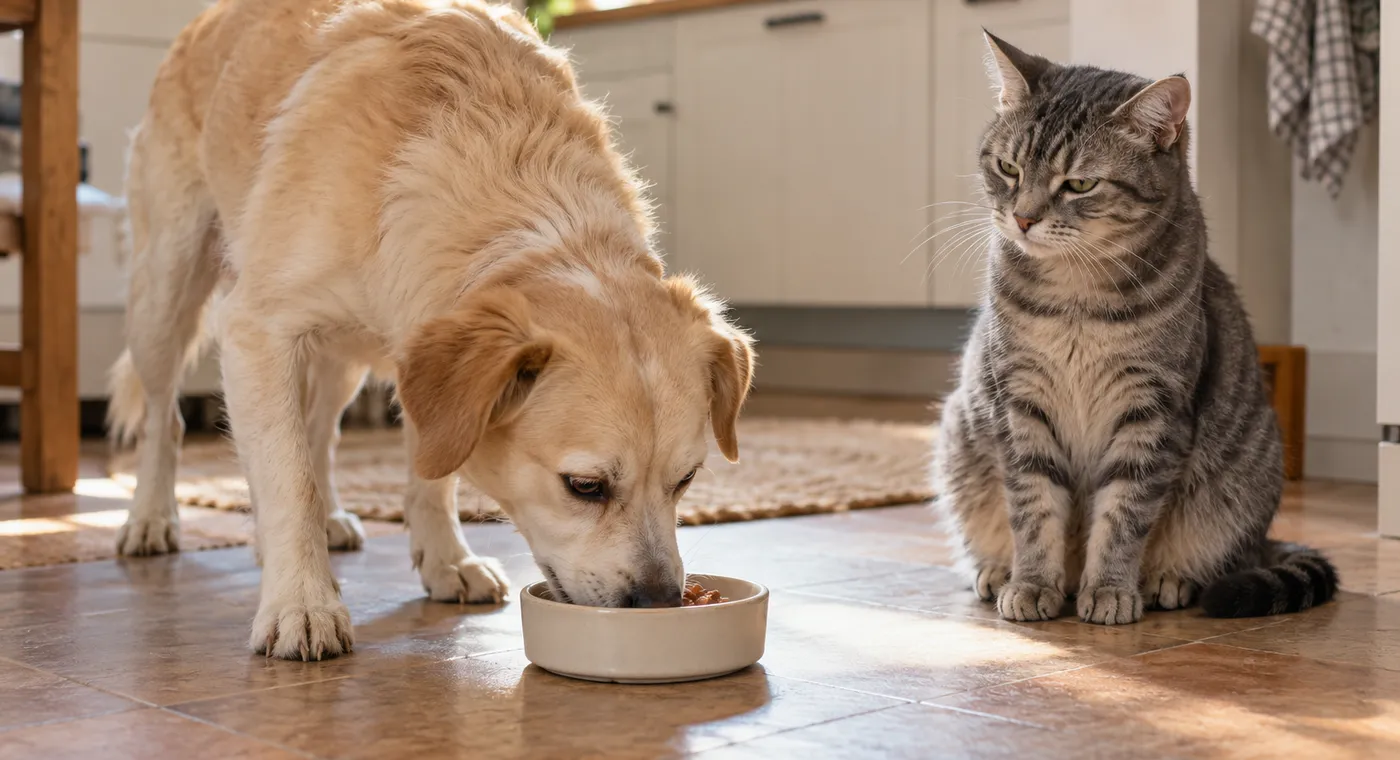 Hund frisst Katzenfutter – ist das gefährlich?