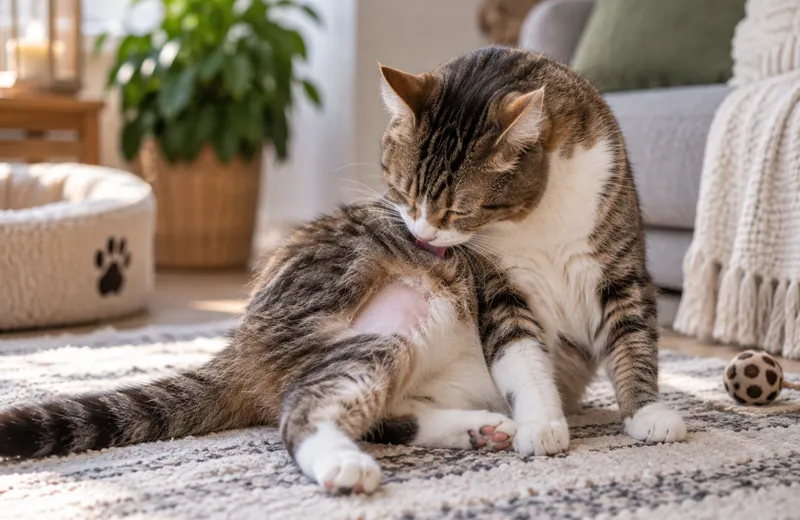 Katze leckt sich kahl – wenn Putzen nicht mehr normal ist
