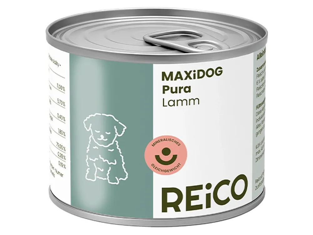 MAXiDOG Pura Lamm – offizielles REiCO Produktmotiv, freigestellt auf transparentem Hintergrund.