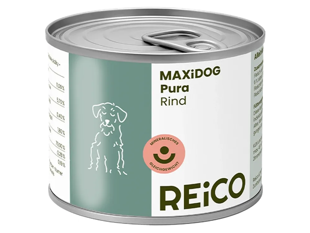 MAXiDOG Pura Rind – offizielles REiCO Produktmotiv, freigestellt auf transparentem Hintergrund.