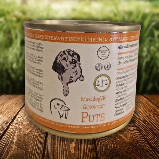 MaxiDogVit Schonkost Pute – Nassfutter für Hunde