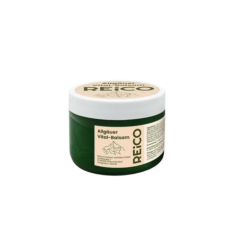 REiCO Allgäuer Vital-Balsam, 250 ml – offizielles REiCO Produktmotiv, freigestellt auf transparentem Hintergrund.