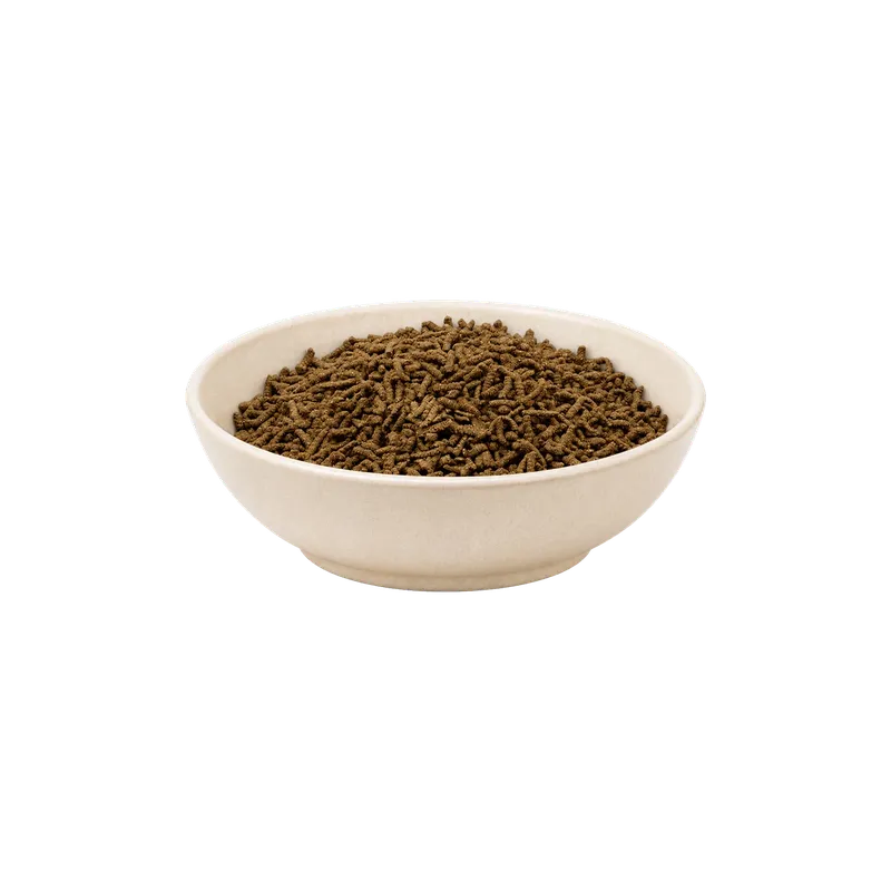 REiCO Bronho - Vital, 1 kg – Futterdarstellung in der hellen Tierfuttervital-Schale, freigestellt auf transparentem Hintergrund.
