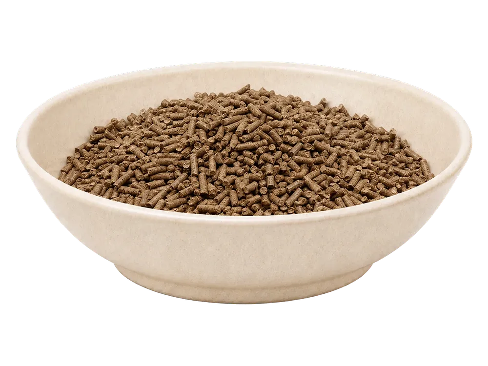 REiCO Ezem/Mauk Vital, 10 kg – Futterdarstellung in der hellen Tierfuttervital-Schale, freigestellt auf transparentem Hintergrund.