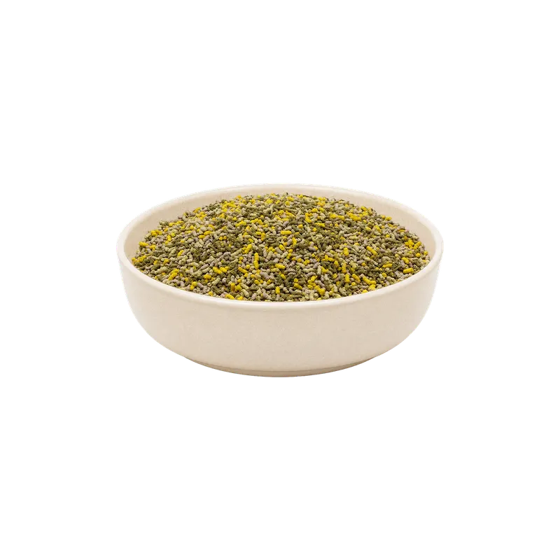 REiCO Haut/Huf - Vital, 1,5 kg – Futterdarstellung in der hellen Tierfuttervital-Schale, freigestellt auf transparentem Hintergrund.