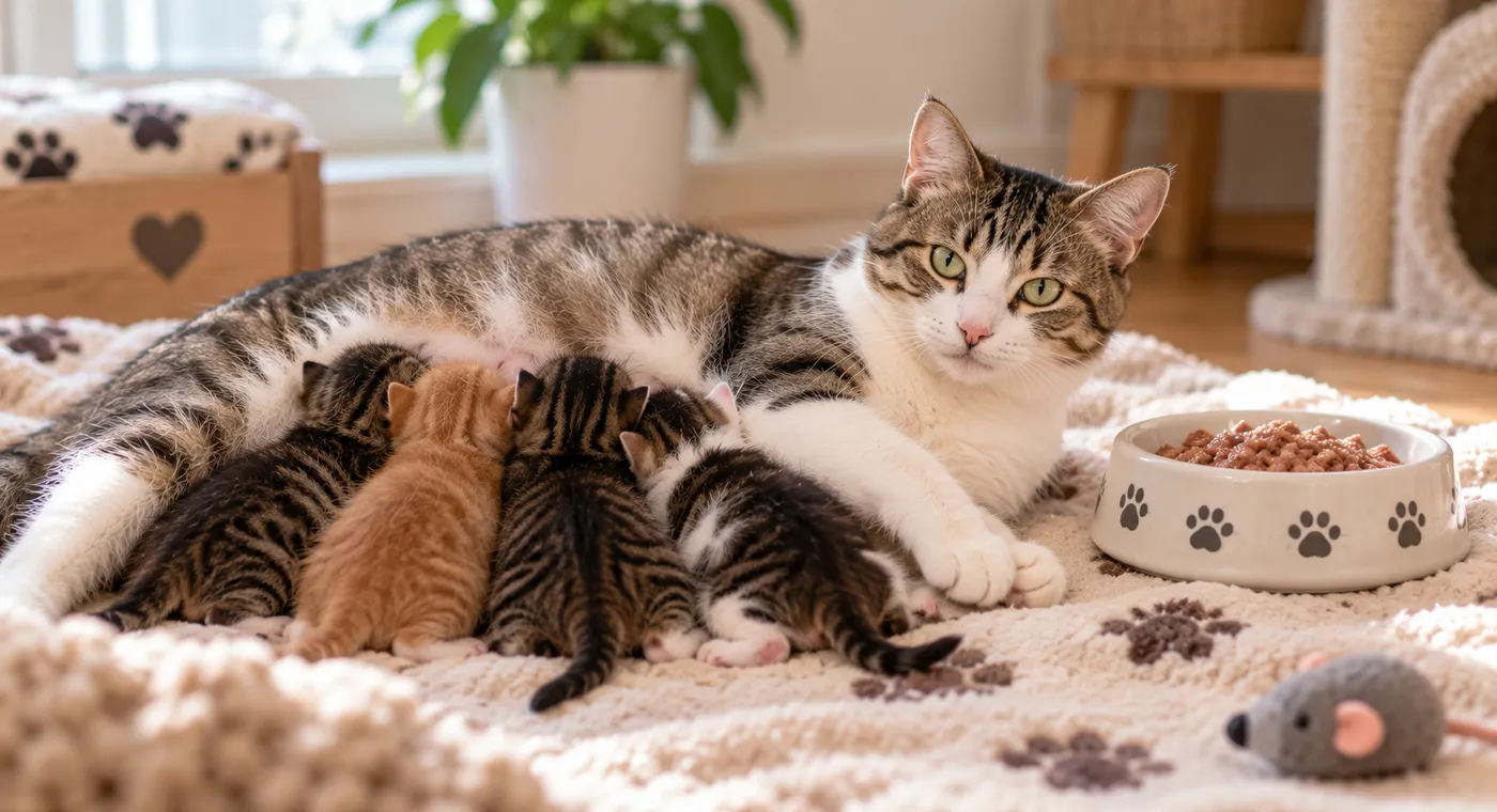 Säugende Katze richtig ernähren – wenn plötzlich mehrere Mäuler mitfressen