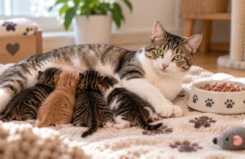 Säugende Katze richtig ernähren – wenn plötzlich mehrere Mäuler mitfressen
